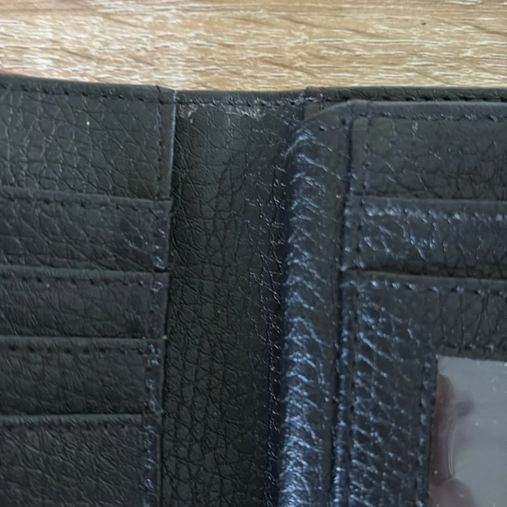 Leather Black Trifold Wallet